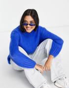 Asos Design Chunky Oversized Sweater In Cobalt-blues
