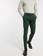 Asos Design Smart Super Skinny Pants In Green