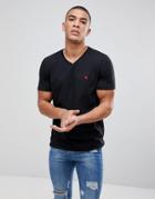 Abercrombie & Fitch Slim Fit T-shirt Pop Icon V-neck In Black - Black