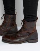 Aldo Graegleah Military Boots In Brown Leather - Brown