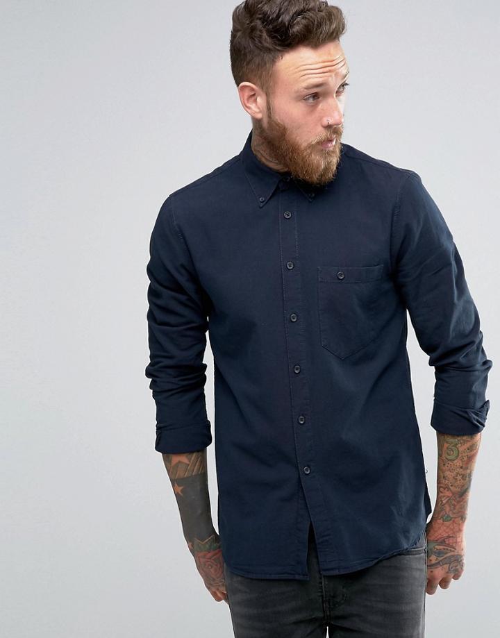 Nudie Stanley Chambray Shirt - Navy