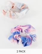 Southbeach 2-pack Tie Dye Hair Scrunchies-multi
