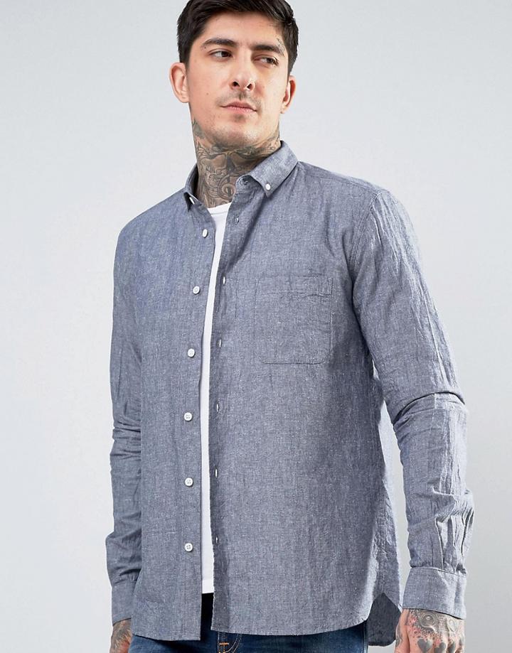 Ymc Harajuku Button Down Shirt - Blue