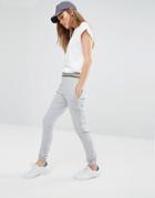 Daisy Street Joggers With Contrast Trim - Gray