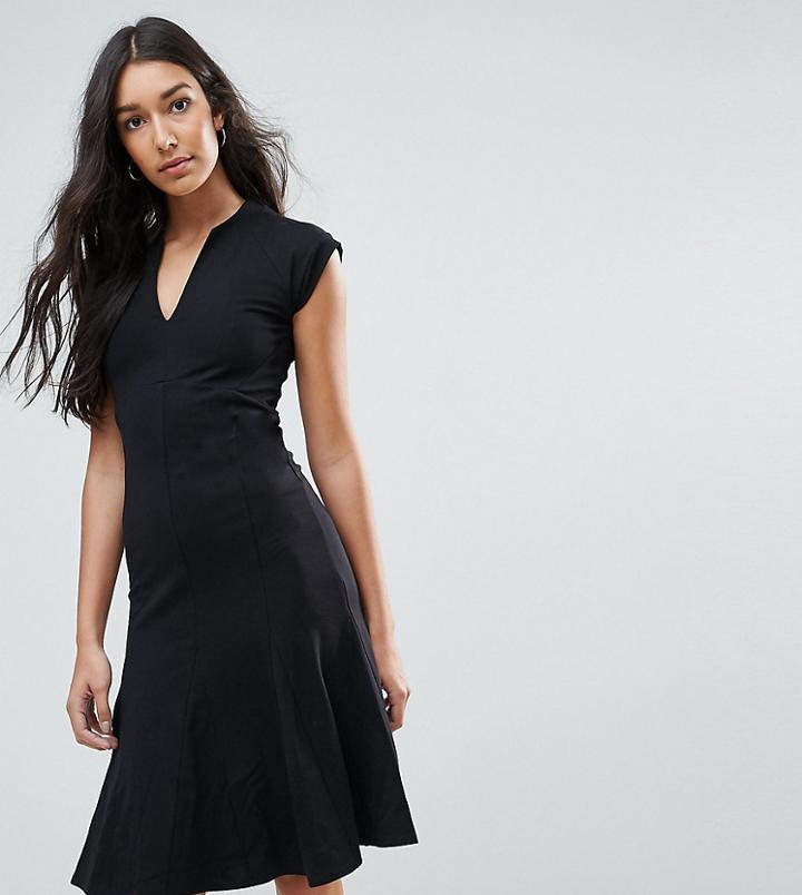 Y.a.s Tall Cisley V Neck A Line Dress-black