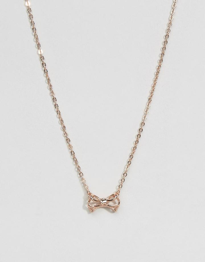 Ted Baker Tiny Geometric Bow Pendant Necklace - Gold