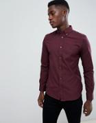 French Connection Oxford Button Down Logo Shirt-red