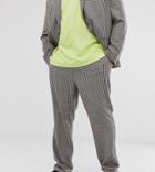 Collusion Plus Suit Pants In Brown Check - Brown
