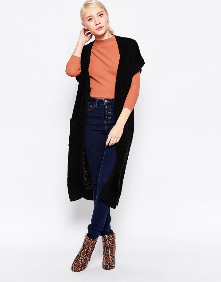 First & I Alba Knit Vest - Black