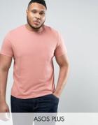 Asos Plus T-shirt In Pink With Crew Neck - Pink
