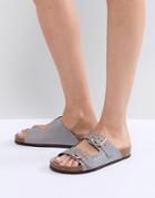 Office Superstar Gray Studded Slider Sandals - Gray