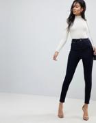Asos Ridley High Waist Skinny Jeans With Corset Detail In Indigo-blue