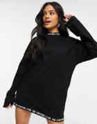 The Couture Club Oversized Sweatshirt Dress In Black