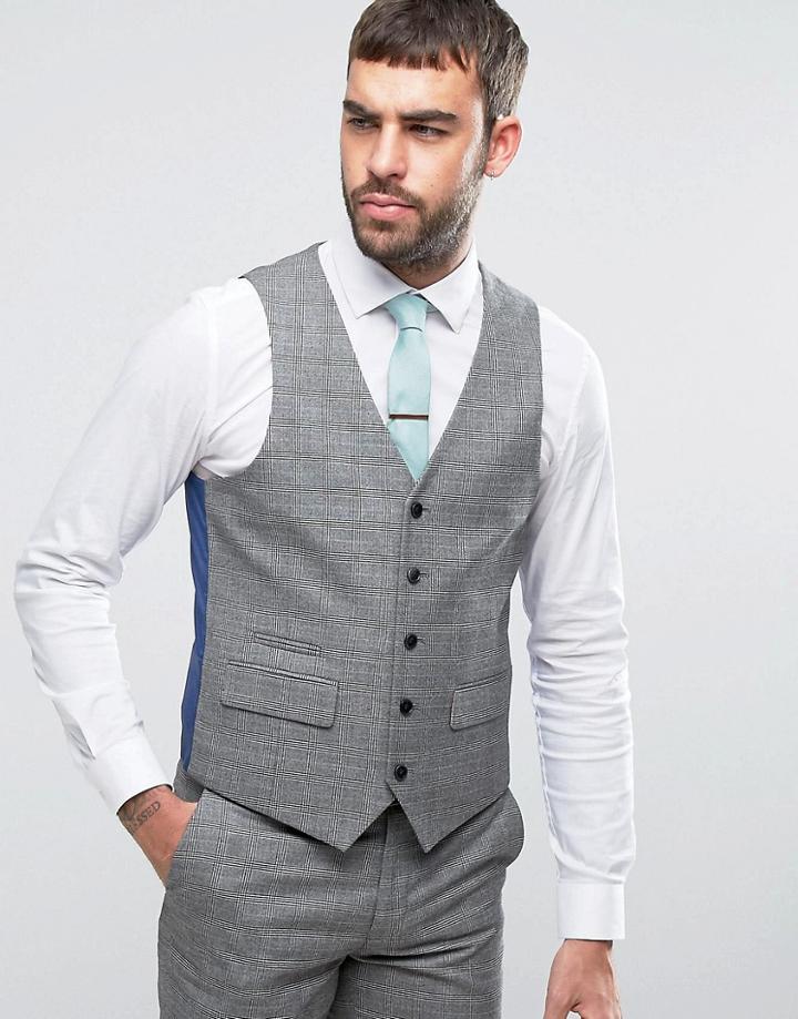 Harry Brown Gray Check Heritage Vest - Gray