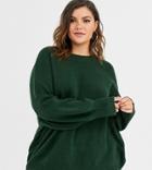 Asos Design Curve Fluffy Oversized Sweater With Volume Sleeve In Recycled Blend