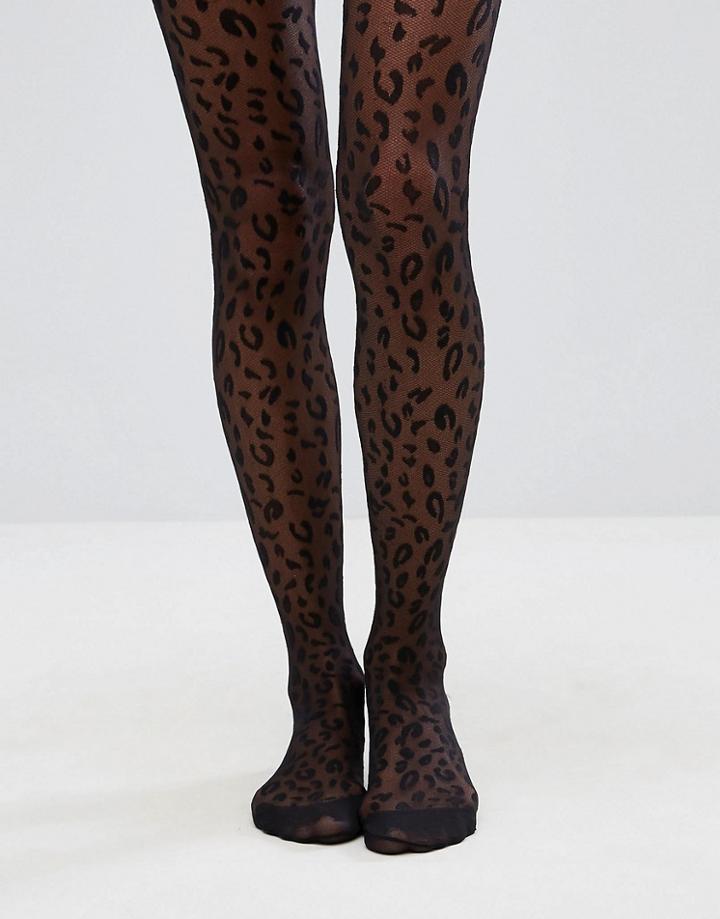 Asos Leopard Tights - Black