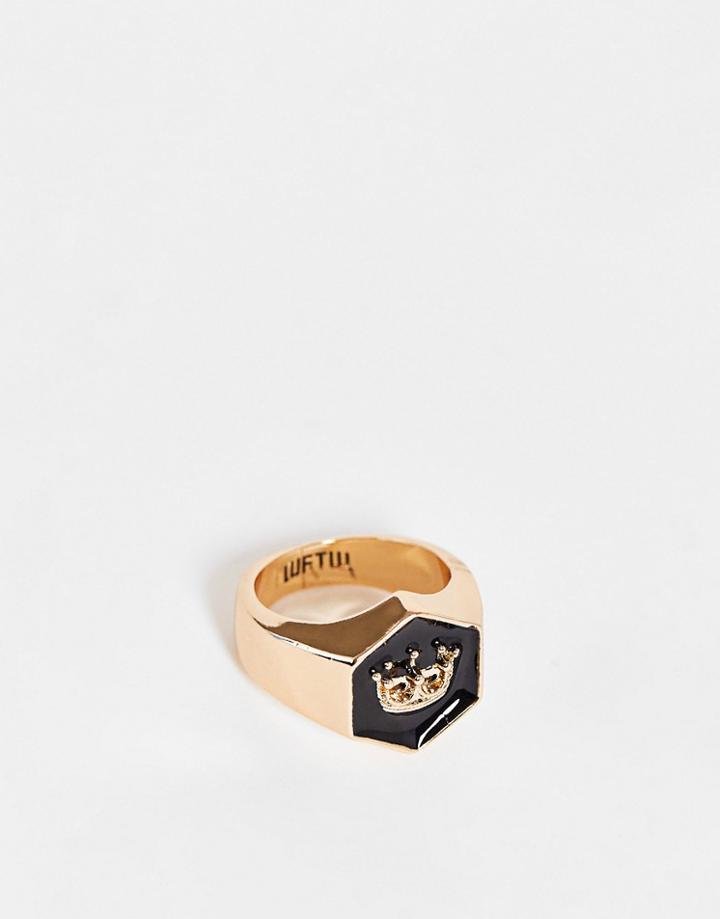 Wftw Crown Signet Ring In Gold