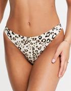 Superdry Nevada Cheeky Bikini Bottoms In Leopard Print-multi