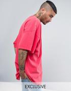 Reclaimed Vintage Inspired Super Oversized T-shirt In Overdye Pink - Pink