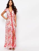 Foxiedox Tulip Embroidery Dress With Thigh Split - Multi