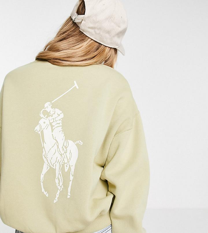 Polo Ralph Lauren X Asos Exclusive Collab Large Logo Sweatshirt In Sage-green