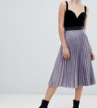 Bershka Pleated Metallic Skirt
