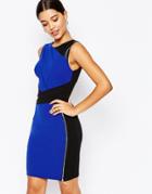 Lipsy Pencil Dress With Color Block Panels