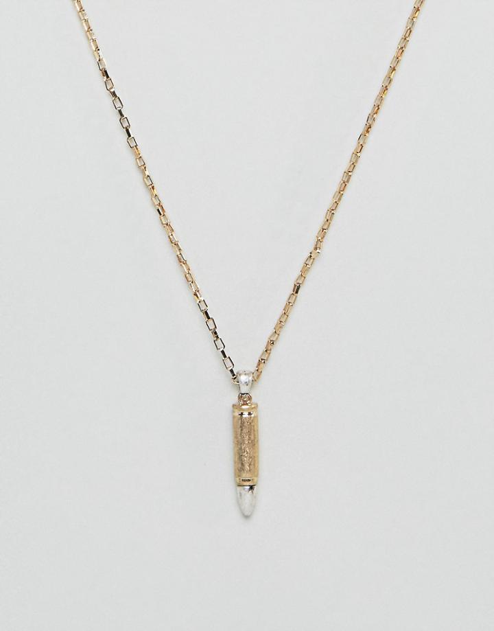 Icon Brand Premium Bullet Pendant Necklace In Antique Gold - Gold