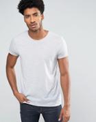 Solid T-shirt With Raw Edges - Gray