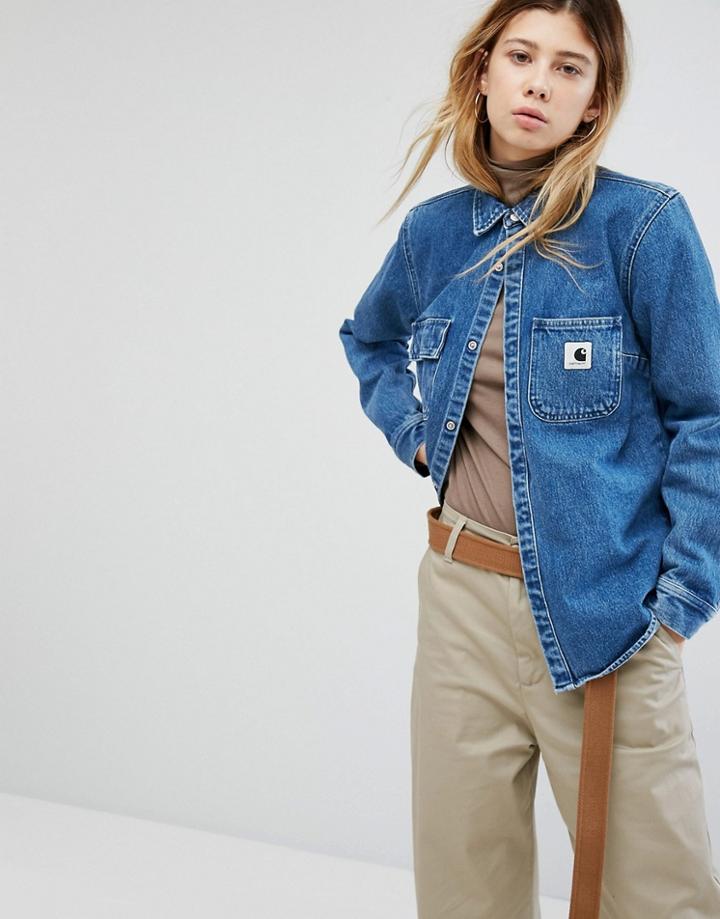 Carhartt Wip Relaxed Denim Shirt With Chest Pockets - Blue