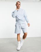 Asos Design Oversized Jersey Shorts With Pintucks In Blue - Part Of A Set