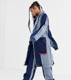 Db Berdan Oversized Contrast Panel Denim Overcoat-blue