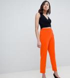 Asos Design Tall Pull On Tapered Pants In Jersey Crepe - Orange
