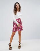 Warehouse Aster Jacquard Floral Skirt - Multi