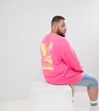 Puma Plus Long Sleeve T-shirt With Graphic Print In Pink Exclusive To Asos - Pink