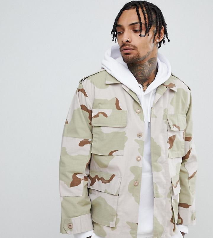 Reclaimed Vintage Revived Dessert Camo Jacket - Stone