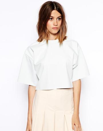 Asos White Woven Luxe T-shirt