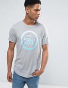 Hollister Large Logo T-shirt Slim Fit In Gray Marl - Gray