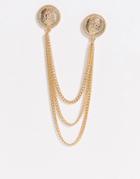 Asos Design Collar Tips With Coin Detail In Gold Tone