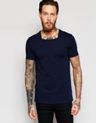 Asos Muscle T-shirt With Square Neck In Navy - Navy