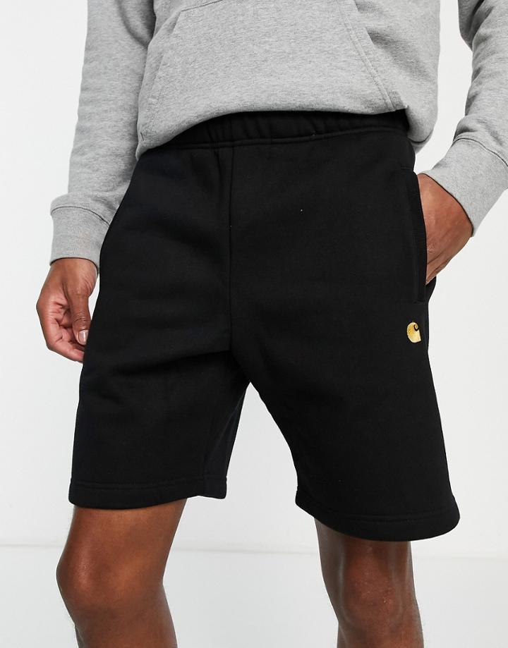 Carhartt Wip Chase Sweat Shorts In Black