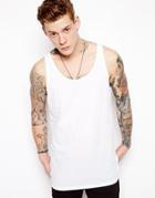 Asos Tank With Relaxed Skater Fit - White