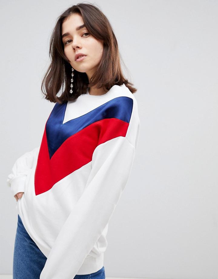 Stradivarius Contrast Stripe Sweatshirt - Multi