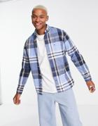 Tommy Hilfiger Large Linen Cotton Plaid Shirt Regular Fit In Navy