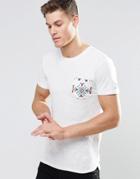 Esprit T-shirt With Contrast Printed Pocket - White