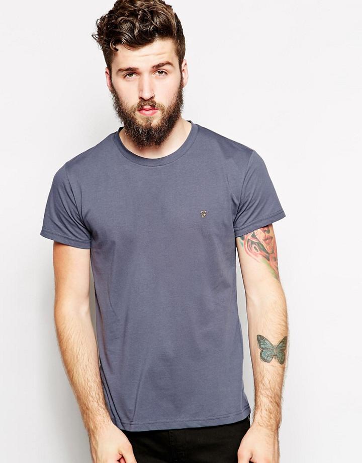Farah T-shirt With F Logo In Slim Fit - Exclusive - Tar