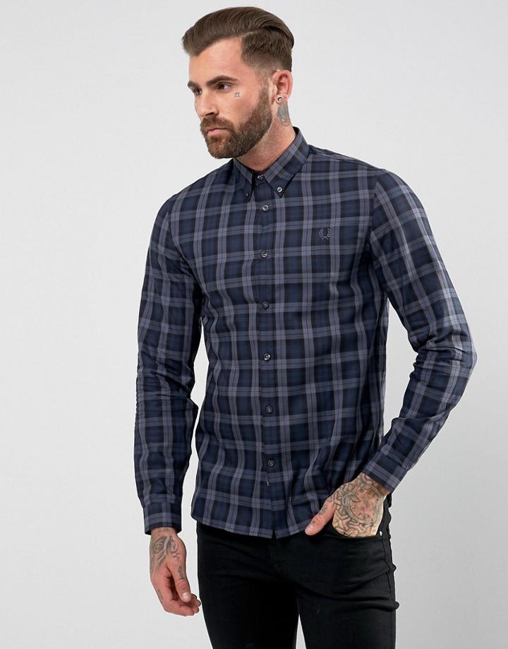 Fred Perry Winter Plaid Shirt In Black - Black