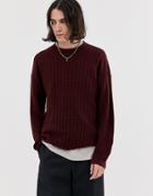 Asos Design Textured Knit Sweater In Purple - Purple