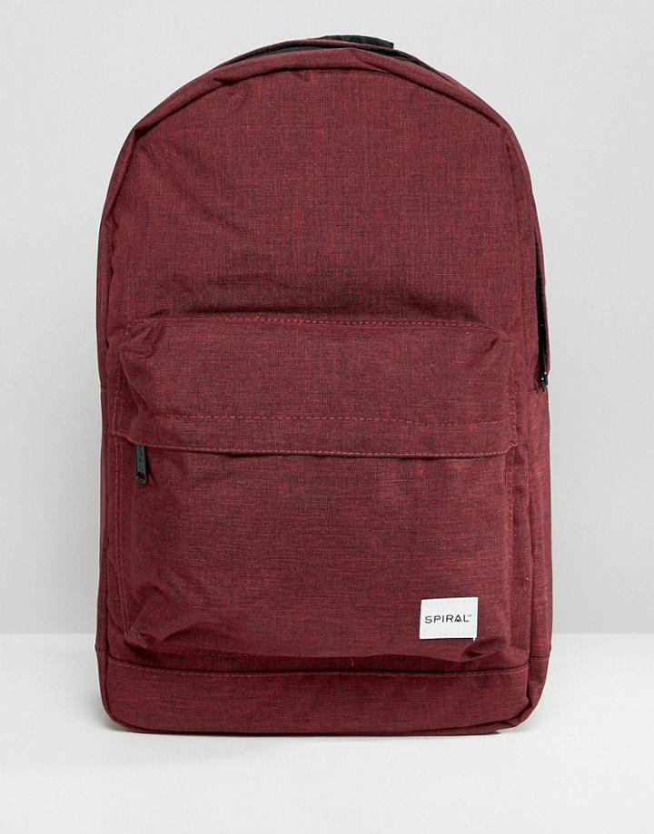 Spiral Backpack In Burgundy Crosshatch - Red