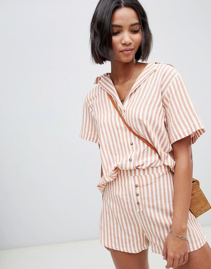 Zulu & Zephyr Beach Shirt In Stripe - Multi